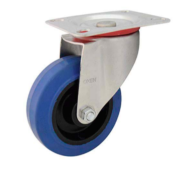 Rueda de goma elástica azul con rodillo