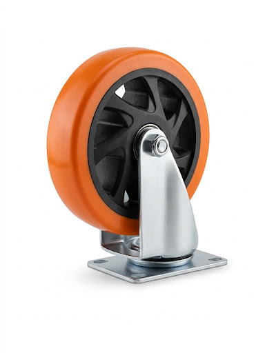 Rueda poliuretano naranja