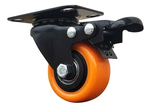Rueda mini para gran peso PU naranja