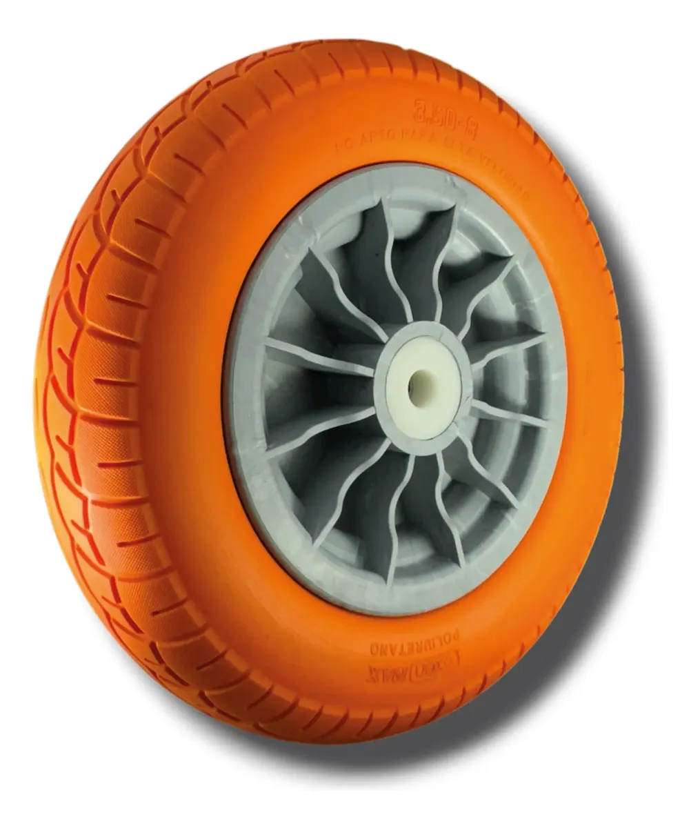 Rueda semineumática PU 3.50-8" - buje nylon